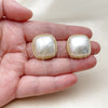 Oro Laminado Stud Earring, Gold Filled Style with Ivory Pearl, Polished, Golden Finish, 02.465.0007