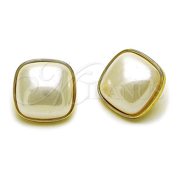 Gold Filled Ring — Stud Earring with Ivory Pearl Polished 02. — main product view — SKU 165281 | Oro Laminado anillo — Stud Earring with Ivory Pearl pulido 02. — SKU 165281