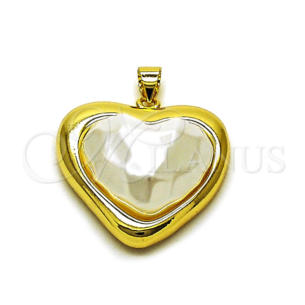 Gold Filled Pendant — Fancy Pendant Heart Design with Ivory Pearl Polished — main product view — SKU 165286 | Oro Laminado dije — elegante Pendant corazón diseño with Ivory Pearl pulido — SKU 165286