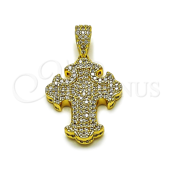 Gold Filled Pendant — Religious Pendant Cross Design with White Micro Pave — main product view — SKU 165289 | Oro Laminado dije — Religious Pendant cruz diseño with blanco Micro Pave — SKU 165289