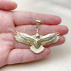 Oro Laminado Fancy Pendant, Gold Filled Style Eagle Design, Diamond Cutting Finish, Golden Finish, 05.465.0007