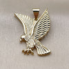 Oro Laminado Fancy Pendant, Gold Filled Style Eagle Design, Diamond Cutting Finish, Golden Finish, 05.465.0008
