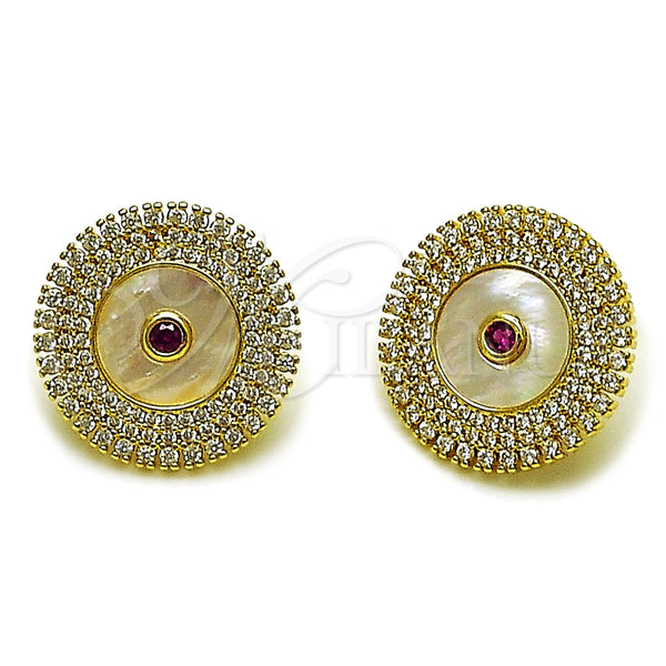 Gold Filled Ring — Stud Earring Cluster Design with Ivory Mother of — main product view — SKU 165294 | Oro Laminado anillo — Stud Earring Cluster diseño with Ivory Mother of — SKU 165294
