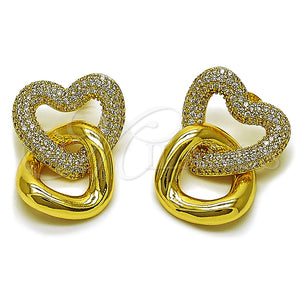 Gold Filled Ring — Stud Earring Heart Design with White Cubic Zirconia — main product view — SKU 165296 | Oro Laminado anillo — Stud Earring corazón diseño with blanco Cubic Zirconia — SKU 165296