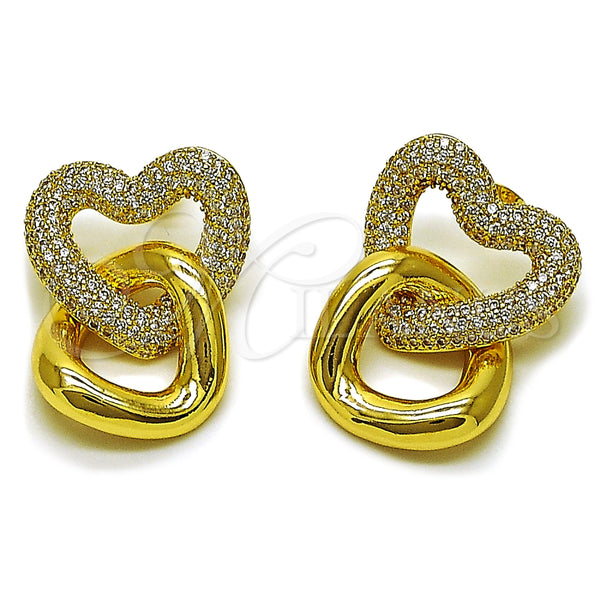 Gold Filled Ring — Stud Earring Heart Design with White Cubic Zirconia — main product view — SKU 165296 | Oro Laminado anillo — Stud Earring corazón diseño with blanco Cubic Zirconia — SKU 165296