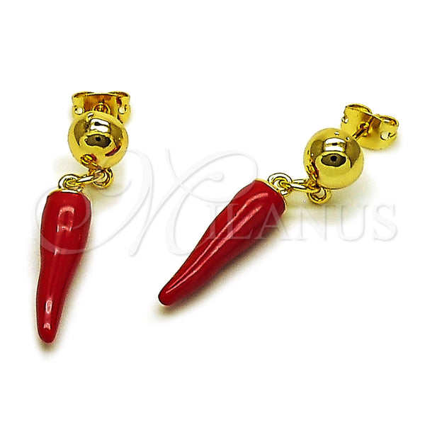 Gold Filled Ring — Dangle Earring Chili Design Red Enamel 02. — main product view — SKU 165304 | Oro Laminado anillo — Dangle Earring Chili diseño Red Enamel 02. — SKU 165304