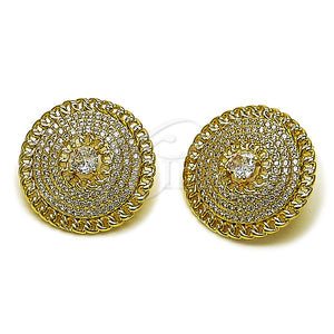 Gold Filled Ring — Stud Earring Cluster and Miami Cuban Design with — main product view — SKU 165307 | Oro Laminado anillo — Stud Earring Cluster and Miami Cuban diseño with — SKU 165307
