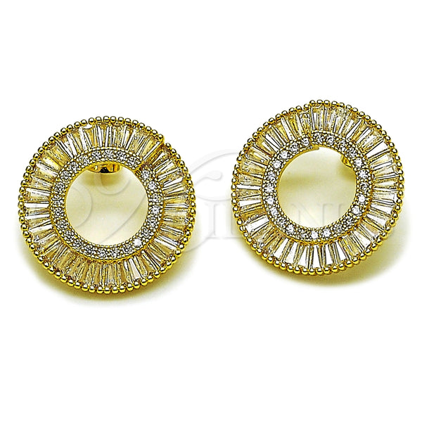 Gold Filled Ring — Stud Earring Baguette Design with White Cubic Zirconia — main product view — SKU 165311 | Oro Laminado anillo — Stud Earring Baguette diseño with blanco Cubic Zirconia — SKU 165311