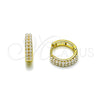 Oro Laminado Huggie Hoop, Gold Filled Style with Ivory Pearl, Polished, Golden Finish, 02.379.0097.12