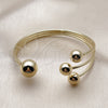 Oro Laminado Individual Bangle, Gold Filled Style Ball Design, Polished, Golden Finish, 07.213.0028 (Thickness, One size fits all)