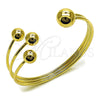 Oro Laminado Individual Bangle, Gold Filled Style Ball Design, Polished, Golden Finish, 07.213.0028 (Thickness, One size fits all)