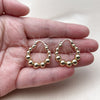 Oro Laminado Small Hoop, Gold Filled Style Ball Design, Polished, Golden Finish, 02.213.0940.25