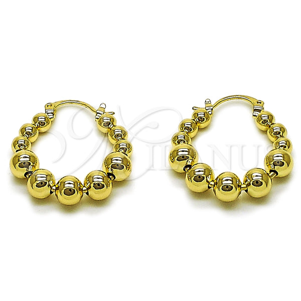 Gold Filled Hoop Earrings — Small Hoop Ball Design Polished 02. — main product view — SKU 165317 | Oro Laminado aretes de aro — aro pequeño Ball diseño pulido 02. — SKU 165317