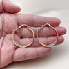 Oro Laminado Medium Hoop, Gold Filled Style Diamond Cutting Finish, Golden Finish, 02.213.0941.30