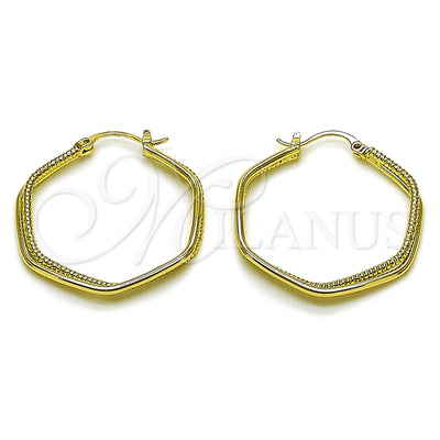 Gold Filled Hoop Earrings — Medium Hoop Diamond Cutting 02. for wholesale, main product view