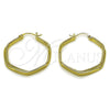 Oro Laminado Medium Hoop, Gold Filled Style Diamond Cutting Finish, Golden Finish, 02.213.0941.30