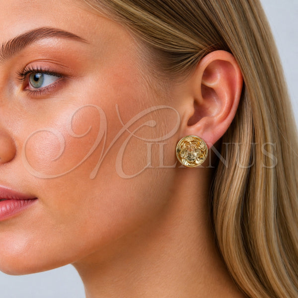 Gold Filled Ring — Stud Earring Flower Design Diamond Cutting 02. — alternate product view — SKU 165319 | Oro Laminado anillo — Stud Earring flor diseño Diamond Cutting 02. — SKU 165319
