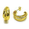 Oro Laminado Small Hoop, Gold Filled Style Twist Design, Polished, Golden Finish, 02.213.0946.20