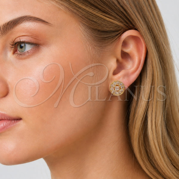 Gold Filled Ring — Stud Earring Cluster Design with White Cubic Zirconia — alternate product view — SKU 165324 | Oro Laminado anillo — Stud Earring Cluster diseño with blanco Cubic Zirconia — SKU 165324