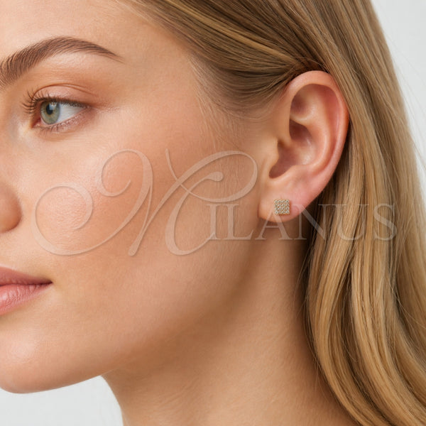 Gold Filled Ring — Stud Earring with White Micro Pave Polished 02. — alternate product view — SKU 165325 | Oro Laminado anillo — Stud Earring with blanco Micro Pave pulido 02. — SKU 165325
