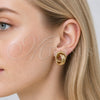 Oro Laminado Stud Earring, Gold Filled Style Hollow Design, Polished, Golden Finish, 02.213.0949