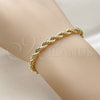 Oro Laminado Basic Bracelet, Gold Filled Style Rope Design, Polished, Golden Finish, 5.222.033.06 (Thickness, 6 Inches Length)