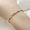 Oro Laminado Basic Bracelet, Gold Filled Style Rope Design, Polished, Golden Finish, 5.222.035.06 (03 MM Thickness, 6 Inches Length)