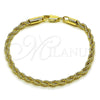 Oro Laminado Basic Bracelet, Gold Filled Style Rope Design, Polished, Golden Finish, 5.222.035.06 (03 MM Thickness, 6 Inches Length)