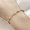 Oro Laminado Basic Bracelet, Gold Filled Style Rope Design, Polished, Golden Finish, 5.222.036.06 (Thickness, 6 Inches Length)