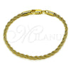Oro Laminado Basic Bracelet, Gold Filled Style Rope Design, Polished, Golden Finish, 5.222.036.06 (Thickness, 6 Inches Length)