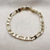 Oro Laminado Basic Bracelet, Gold Filled Style Figaro Design, Polished, Golden Finish, 5.222.014.06 (Thickness, 6 Inches Length)