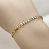 Oro Laminado Basic Bracelet, Gold Filled Style Figaro Design, Polished, Golden Finish, 5.222.016.06 (Thickness, 6 Inches Length)