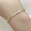 Oro Laminado Basic Bracelet, Gold Filled Style Mariner Design, Diamond Cutting Finish, Golden Finish, 04.213.0367.06 (0.80 Gauge, 04 MM Thickness, 6 Inches Length)