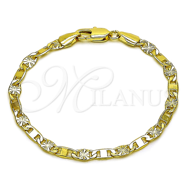 Gold Filled Bracelet — Basic Bracelet Mariner Design Diamond Cutting 04. 0.80 — main product view — SKU 165333 | Oro Laminado brazalete — básico Bracelet Mariner diseño Diamond Cutting 04. 0.80 — SKU 165333