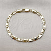 Oro Laminado Basic Bracelet, Gold Filled Style Mariner Design, Polished, Golden Finish, 04.213.0170.06 (04 MM Thickness, 6 Inches Length)