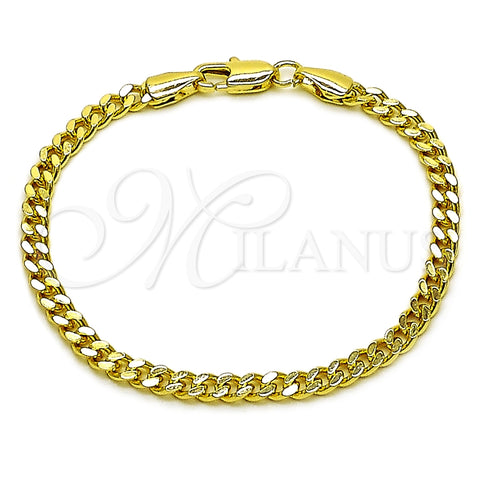 Oro Laminado Fancy Bracelet, Gold Filled Style Miami Cuban Design, Polished, Golden Finish, 04.213.0368.06 (Thickness, 6 Inches Length)