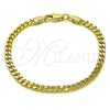 Oro Laminado Fancy Bracelet, Gold Filled Style Miami Cuban Design, Polished, Golden Finish, 04.213.0368.06 (Thickness, 6 Inches Length)