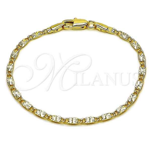 Gold Filled Anklet — Basic Anklet Mariner Design Diamond Cutting 03. Thickness — main product view — SKU 165337 | Oro Laminado tobillera — básico Anklet Mariner diseño Diamond Cutting 03. Thickness — SKU 165337