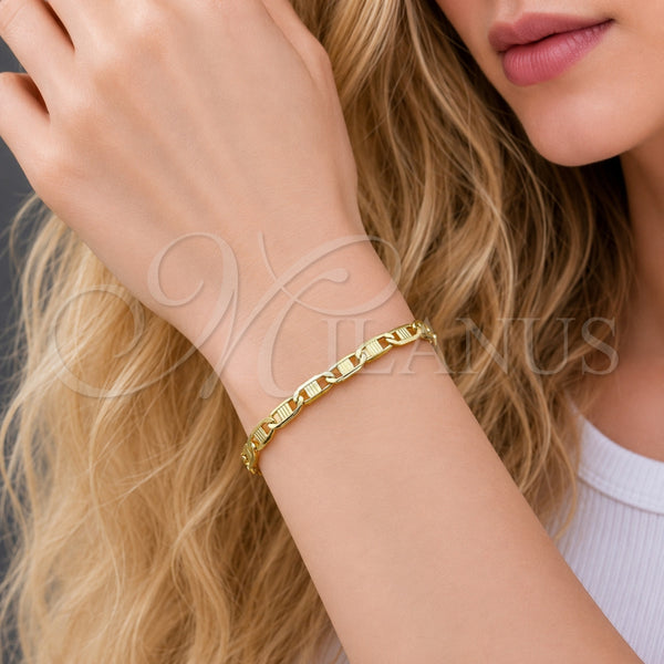 Gold Filled Bracelet — Basic Bracelet Mariner Design Diamond Cutting 5. 04 — alternate product view — SKU 165339 | Oro Laminado brazalete — básico Bracelet Mariner diseño Diamond Cutting 5. 04 — SKU 165339