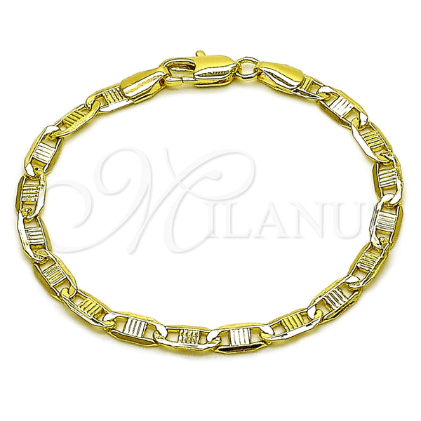 Gold Filled Bracelet — Basic Bracelet Mariner Design Diamond Cutting 5. 04 — main product view — SKU 165339 | Oro Laminado brazalete — básico Bracelet Mariner diseño Diamond Cutting 5. 04 — SKU 165339