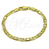 Oro Laminado Basic Bracelet, Gold Filled Style Mariner Design, Diamond Cutting Finish, Golden Finish, 5.223.009.06 (04 MM Thickness, 6 Inches Length)