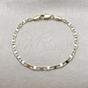 Oro Laminado Basic Bracelet, Gold Filled Style Mariner Design, Diamond Cutting Finish, Golden Finish, 04.213.0369.06 (Thickness, 6 Inches Length)