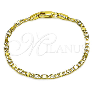 Gold Filled Bracelet — Basic Bracelet Mariner Design Diamond Cutting 04. Thickness — main product view — SKU 165340 | Oro Laminado brazalete — básico Bracelet Mariner diseño Diamond Cutting 04. Thickness — SKU 165340