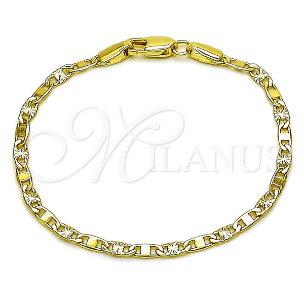 Gold Filled Bracelet — Basic Bracelet Mariner Design Diamond Cutting 04. Thickness — main product view — SKU 165340 | Oro Laminado brazalete — básico Bracelet Mariner diseño Diamond Cutting 04. Thickness — SKU 165340