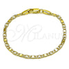 Oro Laminado Basic Bracelet, Gold Filled Style Mariner Design, Diamond Cutting Finish, Golden Finish, 04.213.0369.06 (Thickness, 6 Inches Length)