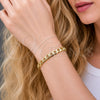 Oro Laminado Basic Bracelet, Gold Filled Style Curb Design, Diamond Cutting Finish, Golden Finish, 04.213.0342.06 (Thickness, 6 Inches Length)