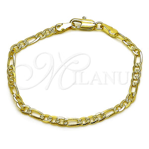 Gold Filled Bracelet — Basic Bracelet Figaro Design Diamond Cutting 04. 03 — main product view — SKU 165343 | Oro Laminado brazalete — básico Bracelet Figaro diseño Diamond Cutting 04. 03 — SKU 165343