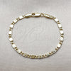Oro Laminado Basic Bracelet, Gold Filled Style Mariner Design, Polished, Golden Finish, 04.213.0371.06 (03 MM Thickness, 6 Inches Length)