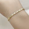 Oro Laminado Basic Bracelet, Gold Filled Style Mariner Design, Diamond Cutting Finish, Golden Finish, 04.213.0372.06 (0.80 Gauge, 04 MM Thickness, 6 Inches Length)