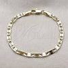 Oro Laminado Basic Bracelet, Gold Filled Style Mariner Design, Diamond Cutting Finish, Golden Finish, 04.213.0372.06 (0.80 Gauge, 04 MM Thickness, 6 Inches Length)